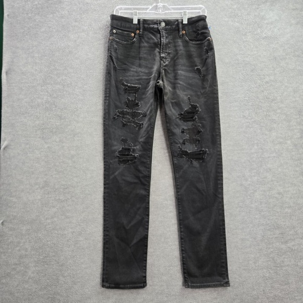 American Eagle Men Jeans 29X30 Black‎ Denim Next Level Flex Distressed Slim Fit